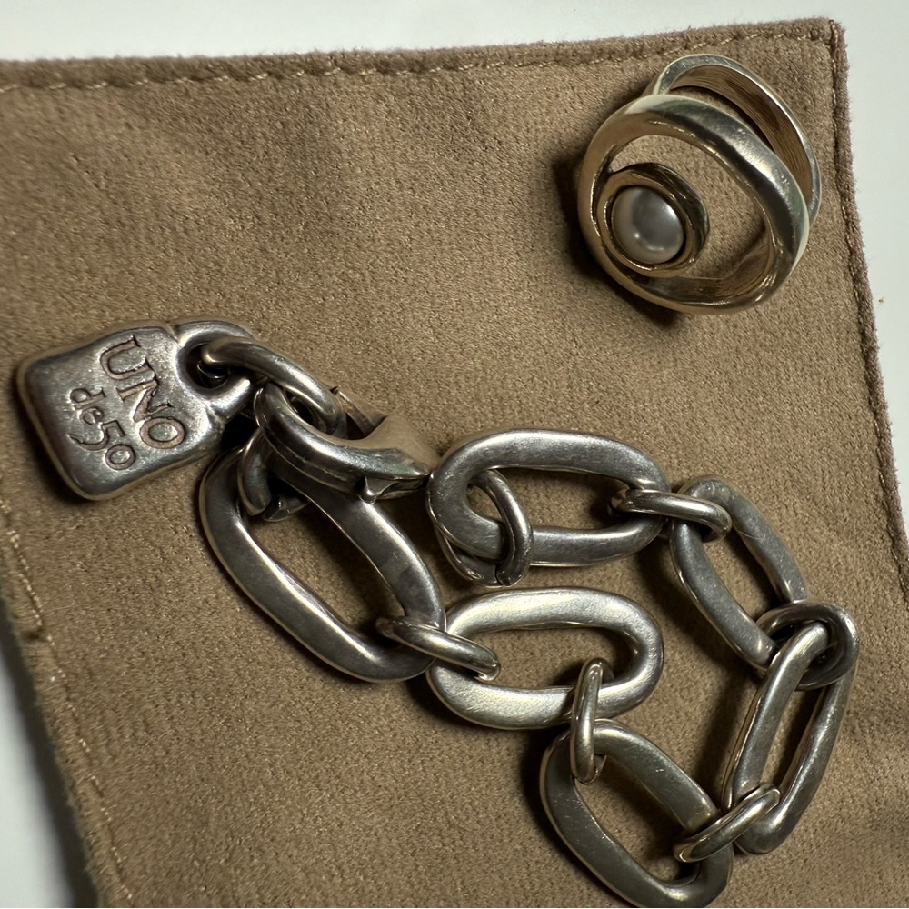 Silver Chain Bracelet and Ring Set - Picture 4 of 4